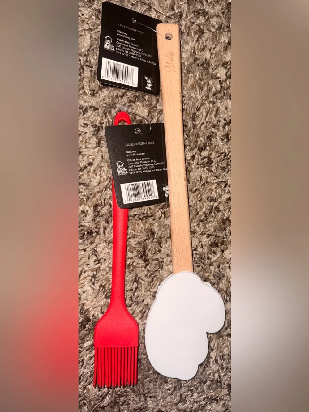 Disney Mickey and Minnie Mouse - Kitchen Set, Sponge Holder, Spatula, Towel